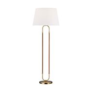 Katie Floor Lamp in Time Worn Brass And Saddle Leather by Ralph Lauren