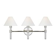 Robert 3 Light Bathroom Vanity Light in Polished Nickel And Clear Acrylic by Ralph Lauren