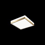 Matteo Tux 1 Light Ceiling Light In White With Aged Gold Brass