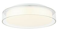Callum 1-Light LED Flush Mount in White with Clear