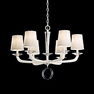 Schonbek Emilea 6 Light Chandelier in White with Clear Optic Crystals