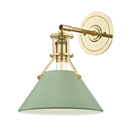 Hudson Valley Painted No.2 by Mark D. Sikes Wall Sconce in Aged Brass and Leaf Green