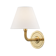 Hudson Valley Curves No.1 by Mark D. Sikes 9.5 Inch Wall Lamp in Aged Brass