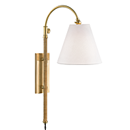 Hudson Valley Curves No.1 by Mark D. Sikes 14.5 Inch Adjustable Wall Lamp in Aged Brass