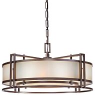 Metropolitan Underscore Art Deco Drum Pendant Light in Cimmaron Bronze