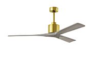 Nan 6-Speed DC 60 Ceiling Fan in Brushed Brass with Gray Ash blades
