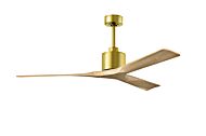 Nan 6-Speed DC 60 Ceiling Fan in Brushed Brass with Light Maple Tone blades