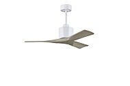 Nan 6-Speed DC 42 Ceiling Fan in Matte White with Gray Ash blades