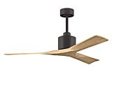 Nan 6-Speed DC 52 Ceiling Fan in Textured Bronze with Light Maple Tone blades