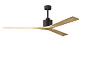 Nan XL 6-Speed DC 72 Ceiling Fan in Textured Bronze with Light Maple Tone blades