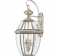 Quoizel Newbury 2 Light 11 Inch Outdoor Wall Lantern in Pewter