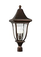 Feiss Oakmont 12 Inch 3 Light Outdoor Post in Patina Bronze