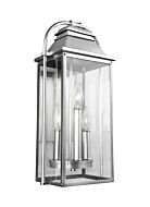Feiss Wellsworth 18.25 Inch 3 Light Outdoor Wall Lantern in Brushed Steel