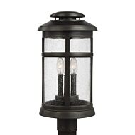 Newport 3-Light Outdoor Post Lantern in Antique Bronze