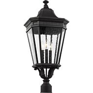 Feiss Cotswold Lane 27.5 Inch 3 Light Outdoor Post Lantern in Black