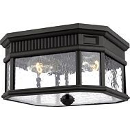 Feiss Cotswold Lane 11.5 Inch 2 Light Outdoor Ceiling Light in Black