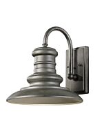 Redding Station 1-Light Outdoor Wall Lantern in Tarnished Silver