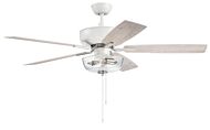Craftmade Pro Plus fan 2-Light Ceiling Fan with Blades Included in White with Polished Nickel