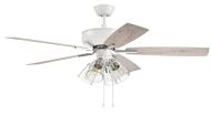 Craftmade Pro Plus fan 4-Light Ceiling Fan with Blades Included in White with Polished Nickel