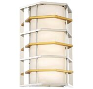George Kovacs Levels 13 Inch Wall Sconce in Polished Nickel with Honey Gold
