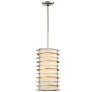 George Kovacs Levels 10 Inch Pendant Light in Polished Nickel with Honey Gold
