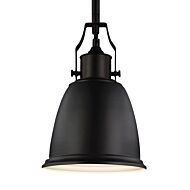 Feiss Hobson 1 Light Mini Pendant in Oil Rubbed Bronze w/ Metal Shade