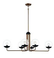 George Kovacs Outer Limits 6 Light Pendant Light in Painted Bronze with Natural Brush
