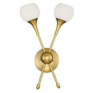 George Kovacs Pontil 2 Light 17 Inch Wall Sconce in Honey Gold