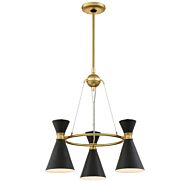 George Kovacs Conic 3 Light Transitional Chandelier in Honey Gold