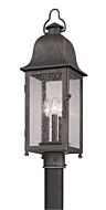 Troy Larchmont 3 Light 25 Inch Outdoor Post Light in Aged Pewter