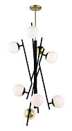 George Kovacs Alluria 8 Light Foyer Light in Weathered Black with Autumn Gold