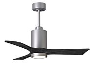 Patricia 6-Speed DC 60" Ceiling Fan w/ Integrated Light Kit in Brushed Nickel with Matte Black blades