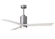 Patricia 6-Speed DC 60" Ceiling Fan w/ Integrated Light Kit in Brushed Nickel with Matte White blades