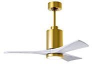 Patricia 6-Speed DC 42" Ceiling Fan w/ Integrated Light Kit in Brushed Brass with Matte White blades