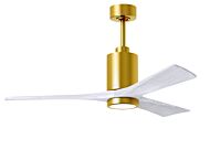 Patricia 6-Speed DC 52" Ceiling Fan w/ Integrated Light Kit in Brushed Brass with Matte White blades