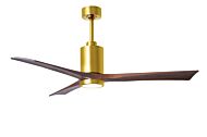 Patricia 6-Speed DC 60" Ceiling Fan w/ Integrated Light Kit in Brushed Brass with Walnut Tone blades