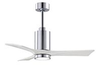 Patricia 6-Speed DC 42" Ceiling Fan w/ Integrated Light Kit in Polished Chrome with Matte White blades