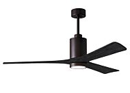 Patricia 6-Speed DC 60" Ceiling Fan w/ Integrated Light Kit in Textured Bronze with Matte Black blades