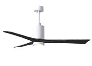 Patricia 6-Speed DC 60" Ceiling Fan w/ Integrated Light Kit in White with Matte Black blades