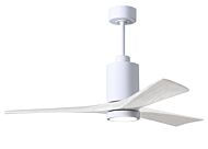 Patricia 6-Speed DC 52" Ceiling Fan w/ Integrated Light Kit in White with Matte White blades