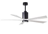 Patricia 6-Speed DC 60" Ceiling Fan w/ Integrated Light Kit in Matte Black with Matte White blades