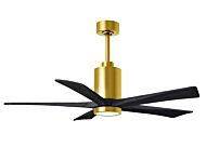 Patricia 6-Speed DC 52" Ceiling Fan w/ Integrated Light Kit in Brushed Brass with Matte Black blades