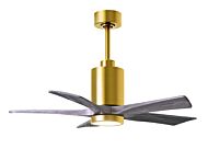 Patricia 6-Speed DC 42" Ceiling Fan w/ Integrated Light Kit in Brushed Brass with Barnwood Tone blades