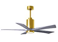 Patricia 6-Speed DC 52" Ceiling Fan w/ Integrated Light Kit in Brushed Brass with Barnwood Tone blades