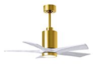 Patricia 6-Speed DC 42" Ceiling Fan w/ Integrated Light Kit in Brushed Brass with Matte White blades