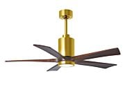 Patricia 6-Speed DC 52" Ceiling Fan w/ Integrated Light Kit in Brushed Brass with Walnut Tone blades