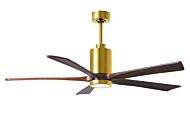 Patricia 6-Speed DC 60" Ceiling Fan w/ Integrated Light Kit in Brushed Brass with Walnut Tone blades