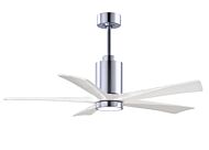 Patricia 6-Speed DC 52" Ceiling Fan w/ Integrated Light Kit in Polished Chrome with Matte White blades