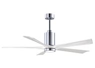 Patricia 6-Speed DC 60" Ceiling Fan w/ Integrated Light Kit in Polished Chrome with Matte White blades