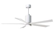 Patricia 6-Speed DC 60" Ceiling Fan w/ Integrated Light Kit in White with Matte White blades